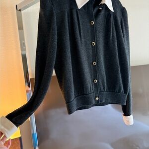 St. John matte Cardigan with Gold Buttons